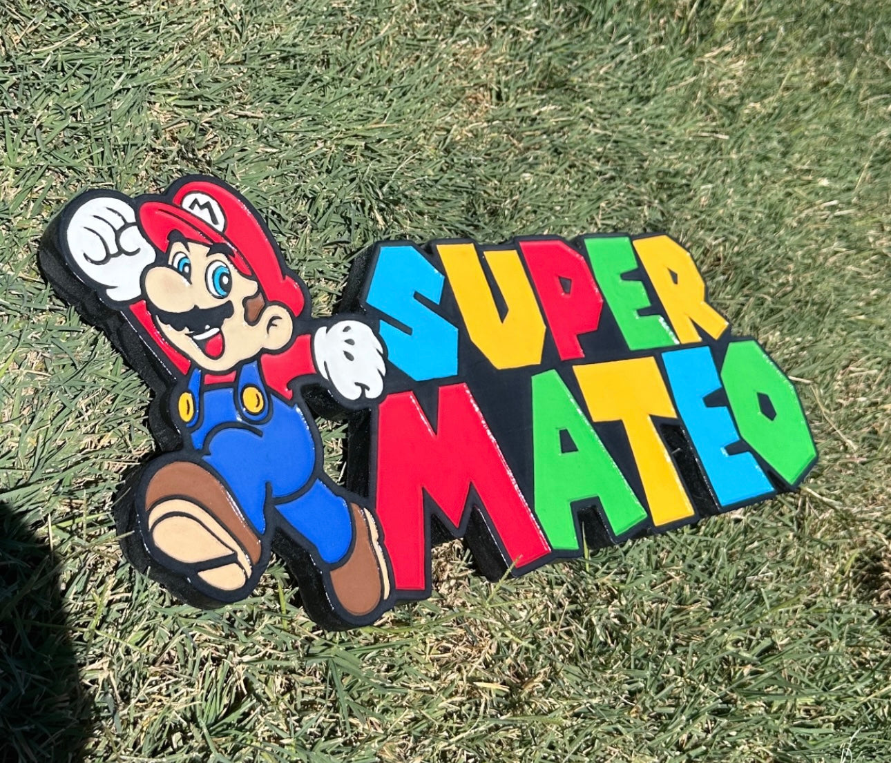Super Mario Personalized Character Name Sign 2D Carved