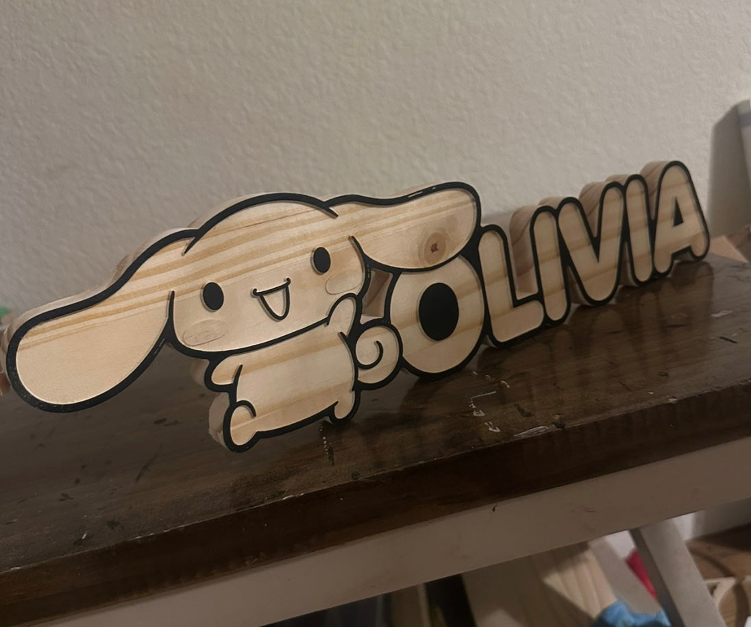 Cinnamoroll Custom 2D Carved Personalized Wooden Sign