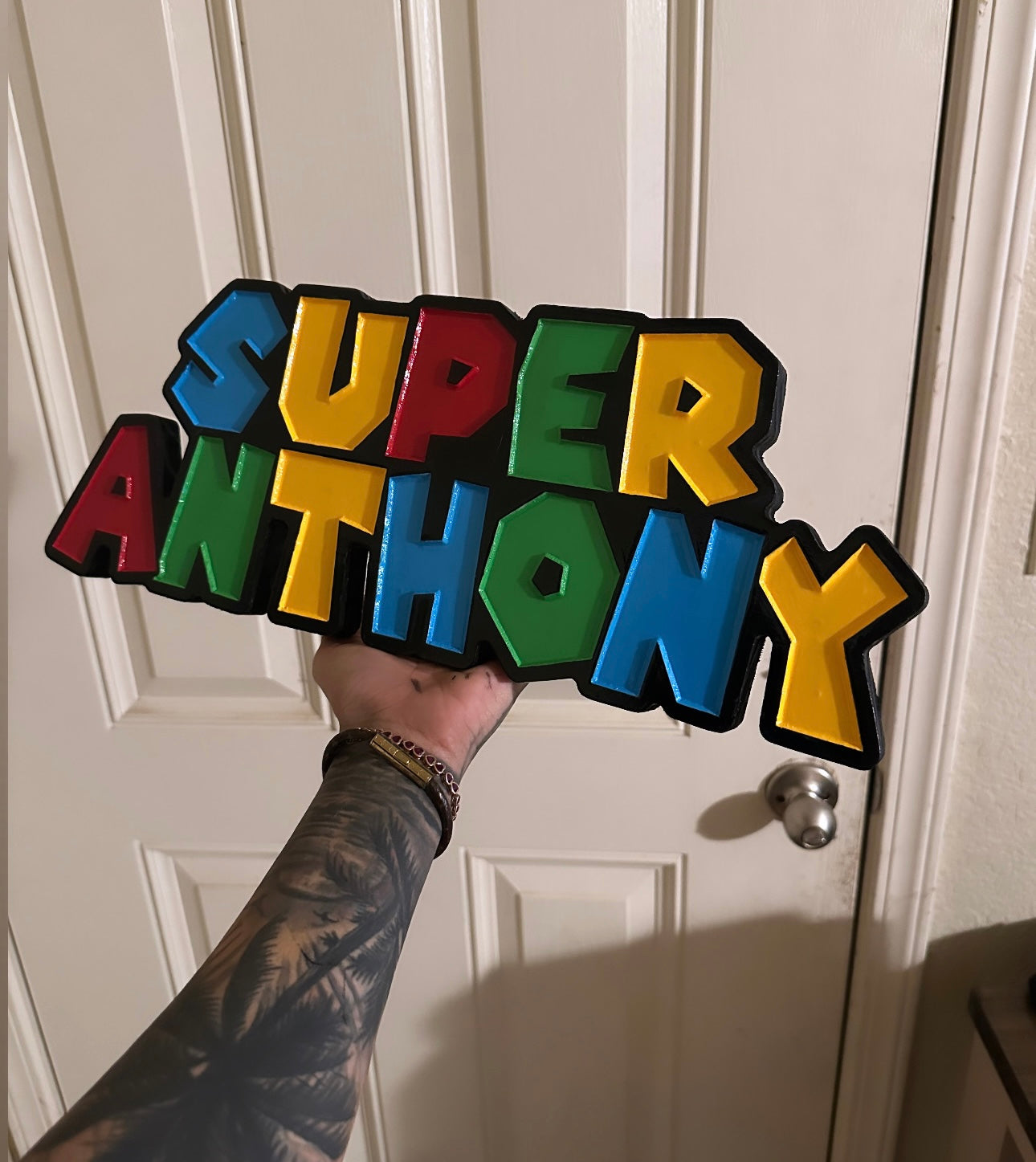 Super Mario Personalized Name Sign 2D Carved