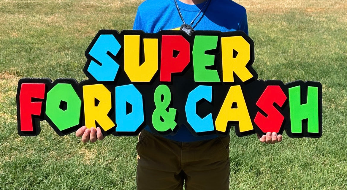 Super Mario Personalized Name Sign 3D Cutout