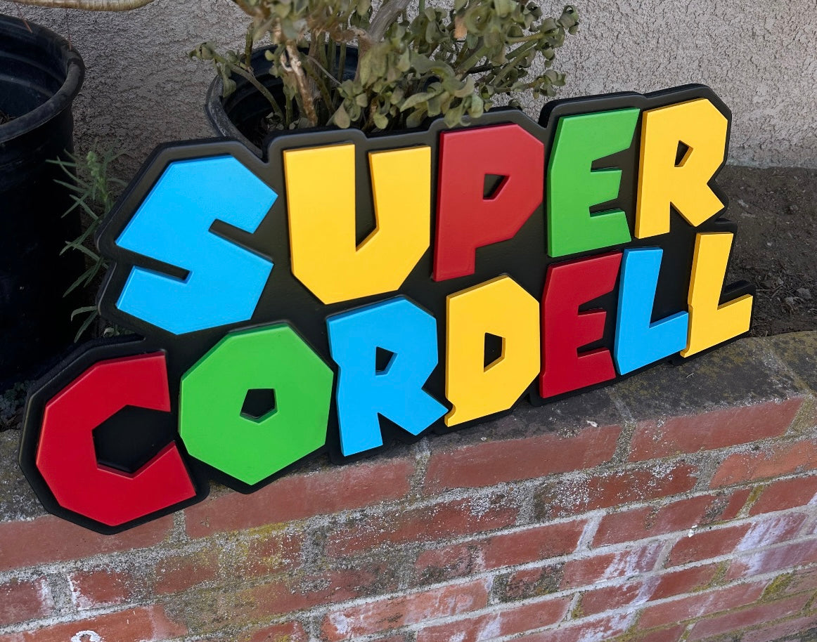 Super Mario Personalized Name Sign 3D Cutout