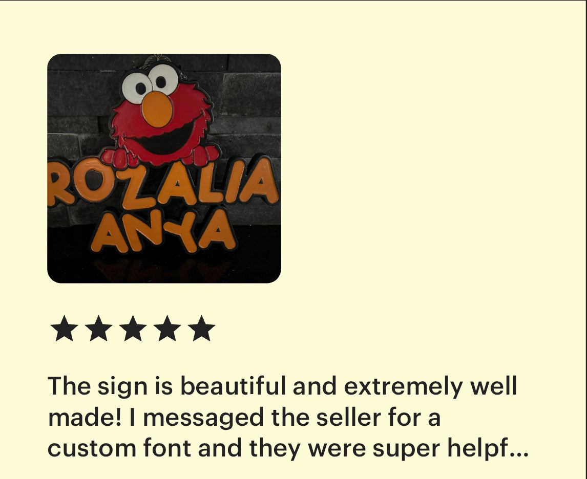 Elmo Sesame Street Custom 2D Carved Personalized Sign