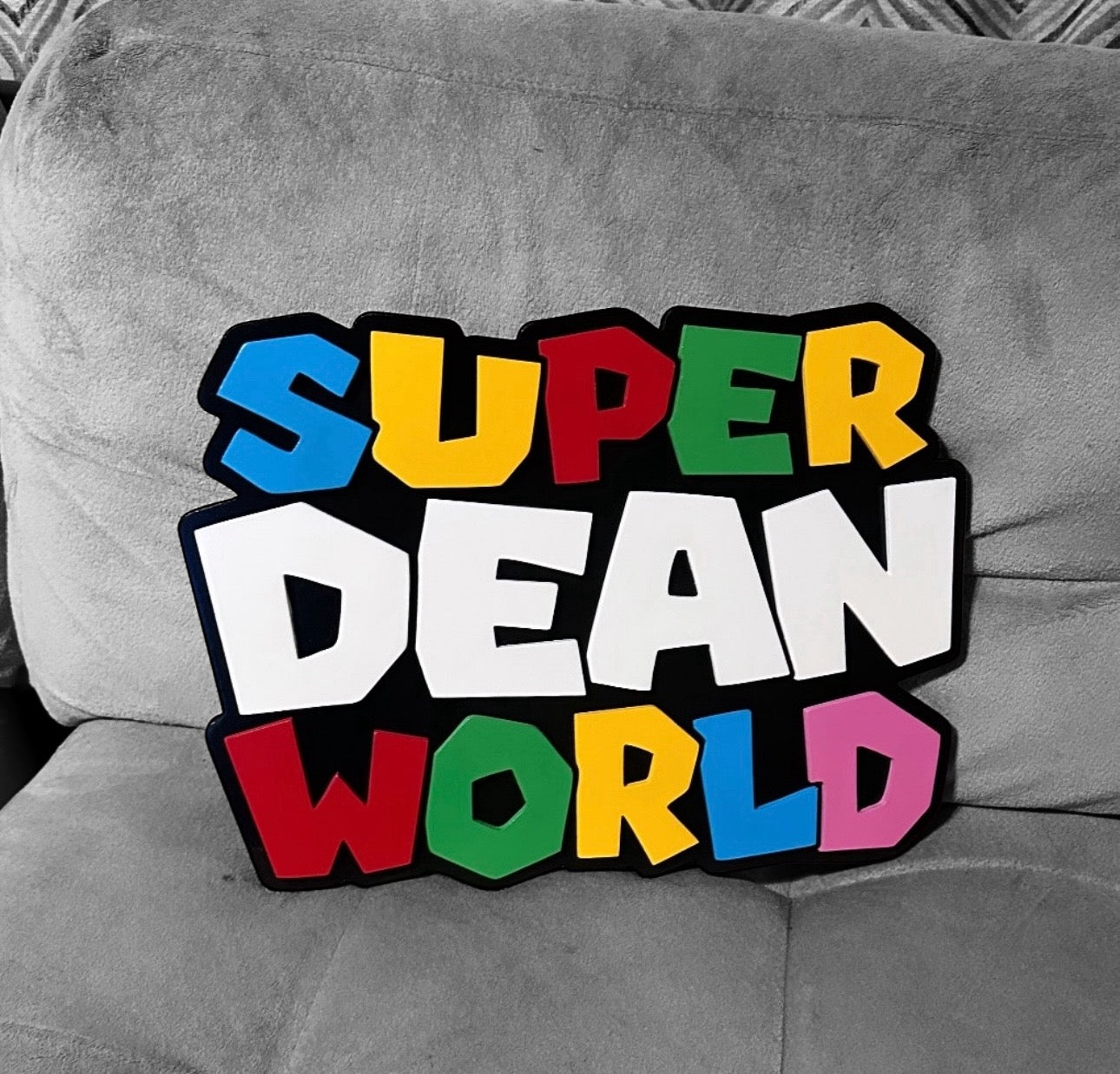 Super Mario World Personalized Name Sign 3D Cutout