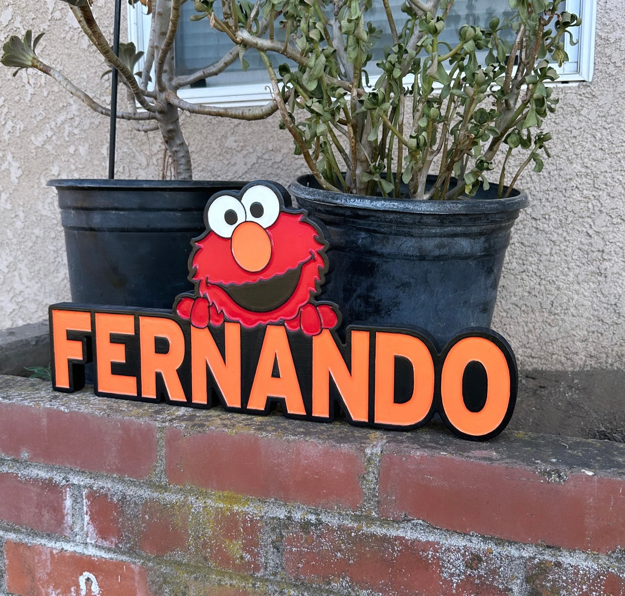 Elmo Sesame Street Custom 2D Carved Personalized Sign