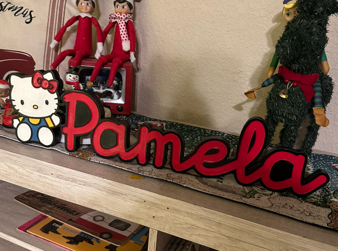 Hello Kitty Custom 2D Carved Wooden Personalized Sign