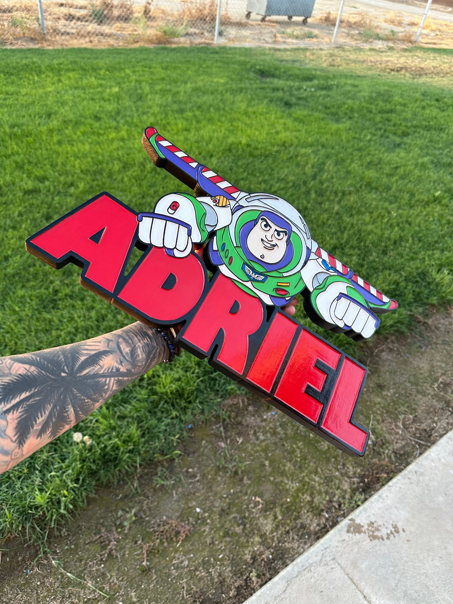Personalized Buzz Lightyear Sign - CNC Carved Custom Name Wall Piece