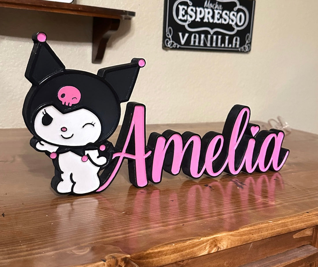Kuromi Custom 2D Carved Personalized Sign