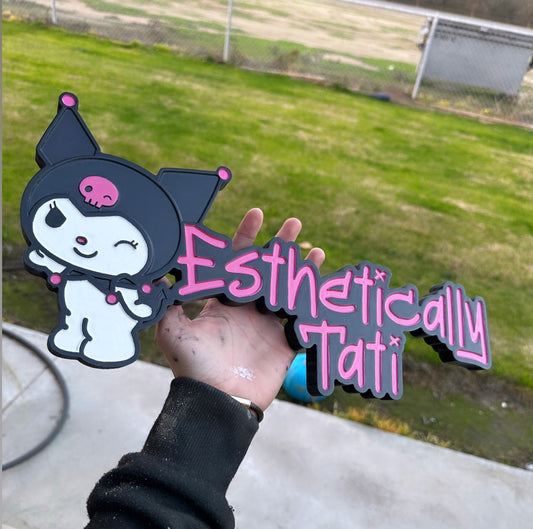 Kuromi Custom 2D Carved Personalized Sign