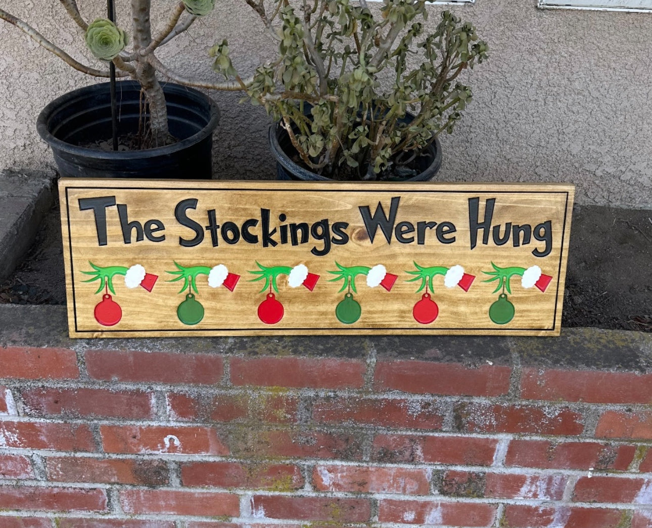 Grinch Christmas Personalized Stocking Hanger The Stockings Were Hung
