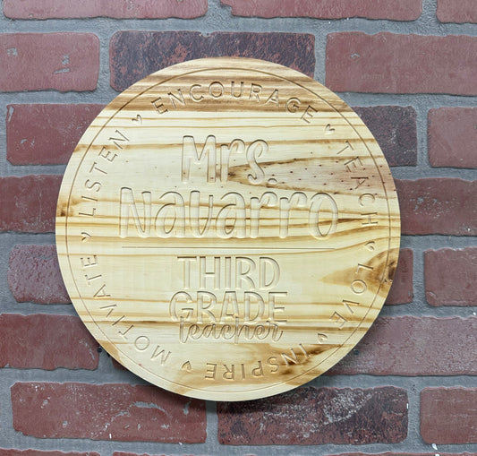 Custom Round Teacher Signs