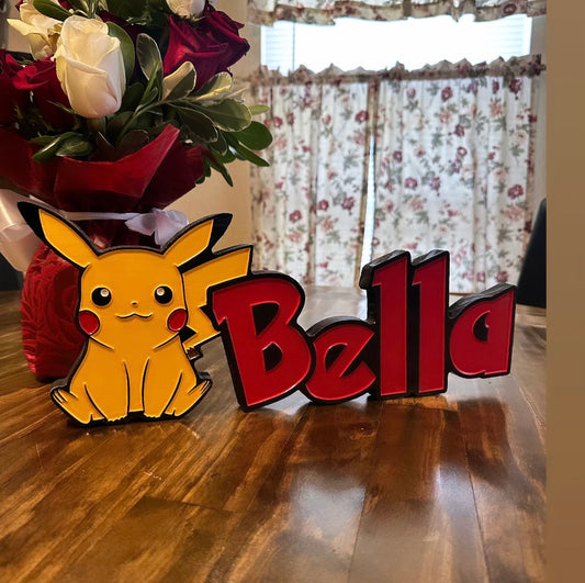 Pokemon Pikachu Custom 2D Carved Personalized Sign