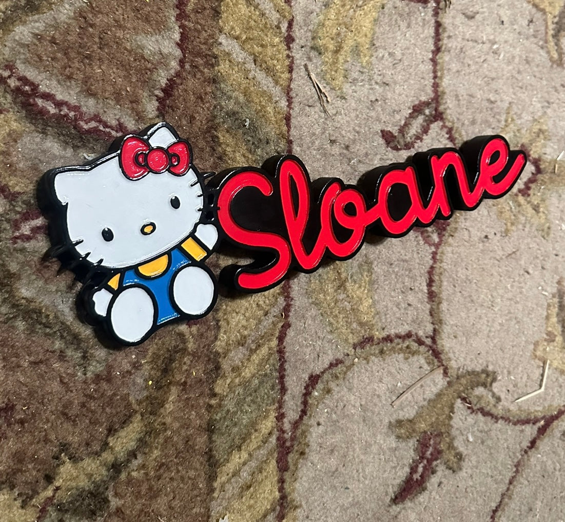 Hello Kitty Custom 2D Carved Wooden Personalized Sign