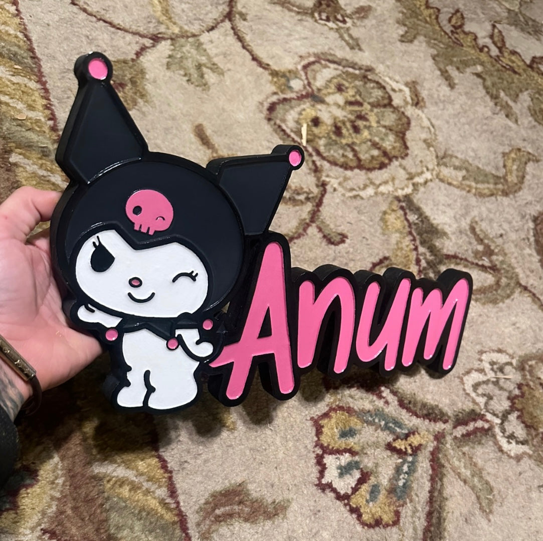Kuromi Custom 2D Carved Personalized Sign