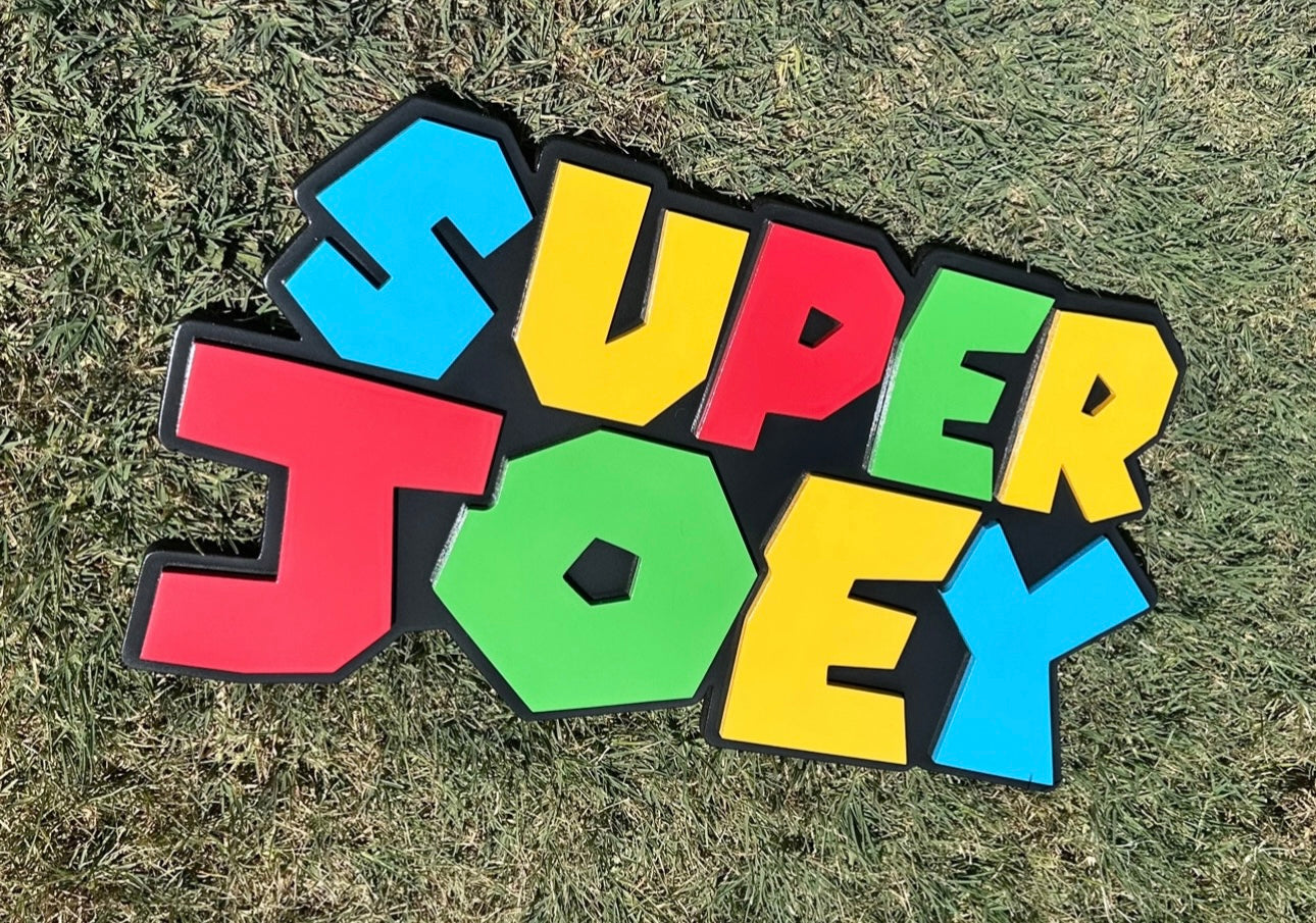 Super Mario Personalized Name Sign 3D Cutout