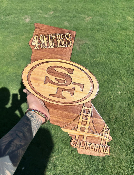 San Francisco 49ers California State Engraved Sign