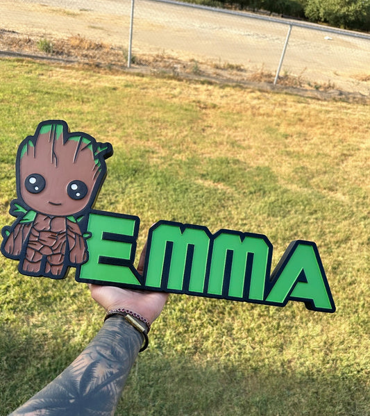 Groot Custom 2D Carved Personalized Sign