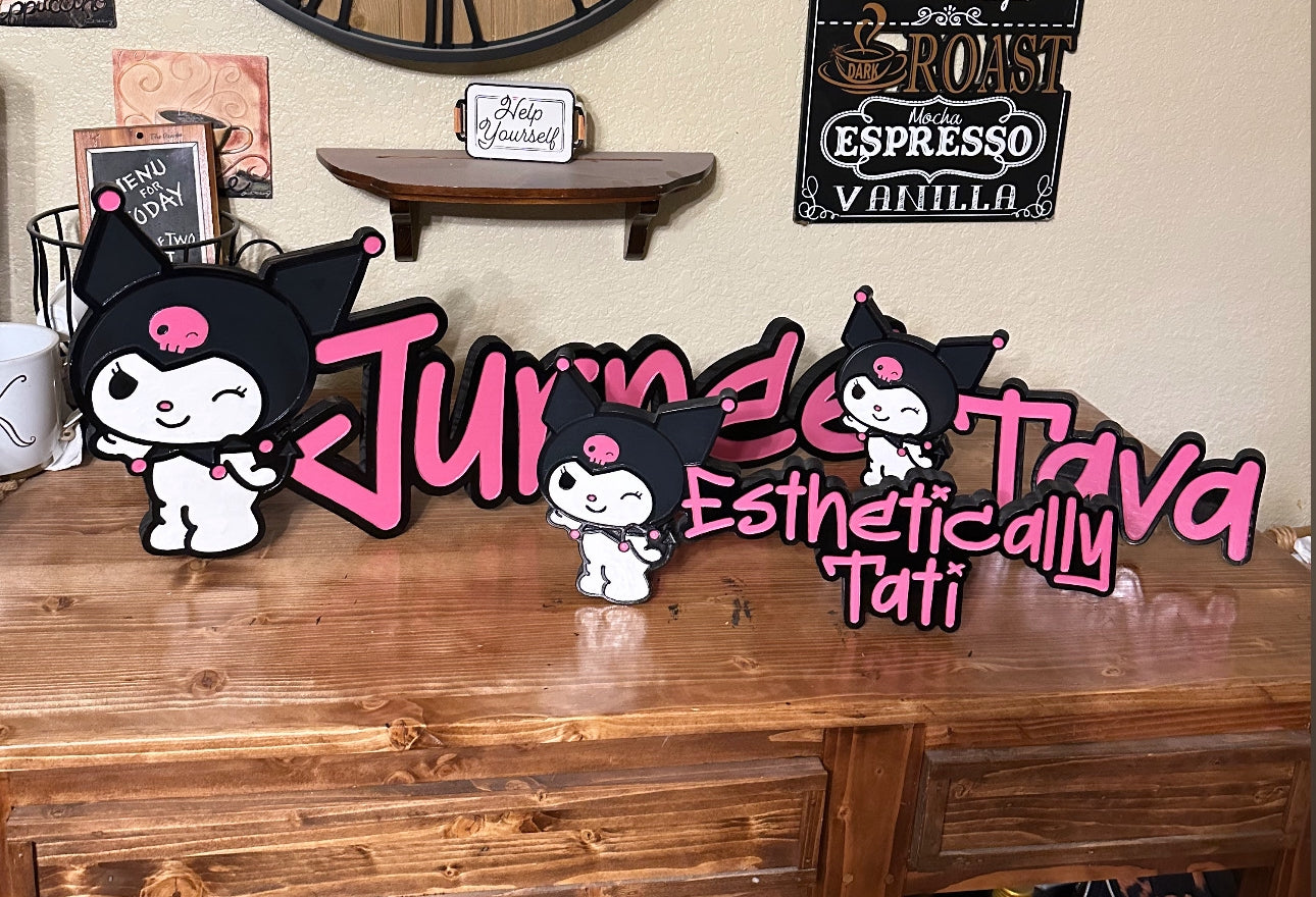 Kuromi Custom 2D Carved Personalized Sign