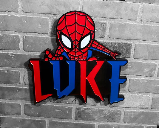 Spider-Man Hand Web Custom 2D Carved Personalized Sign