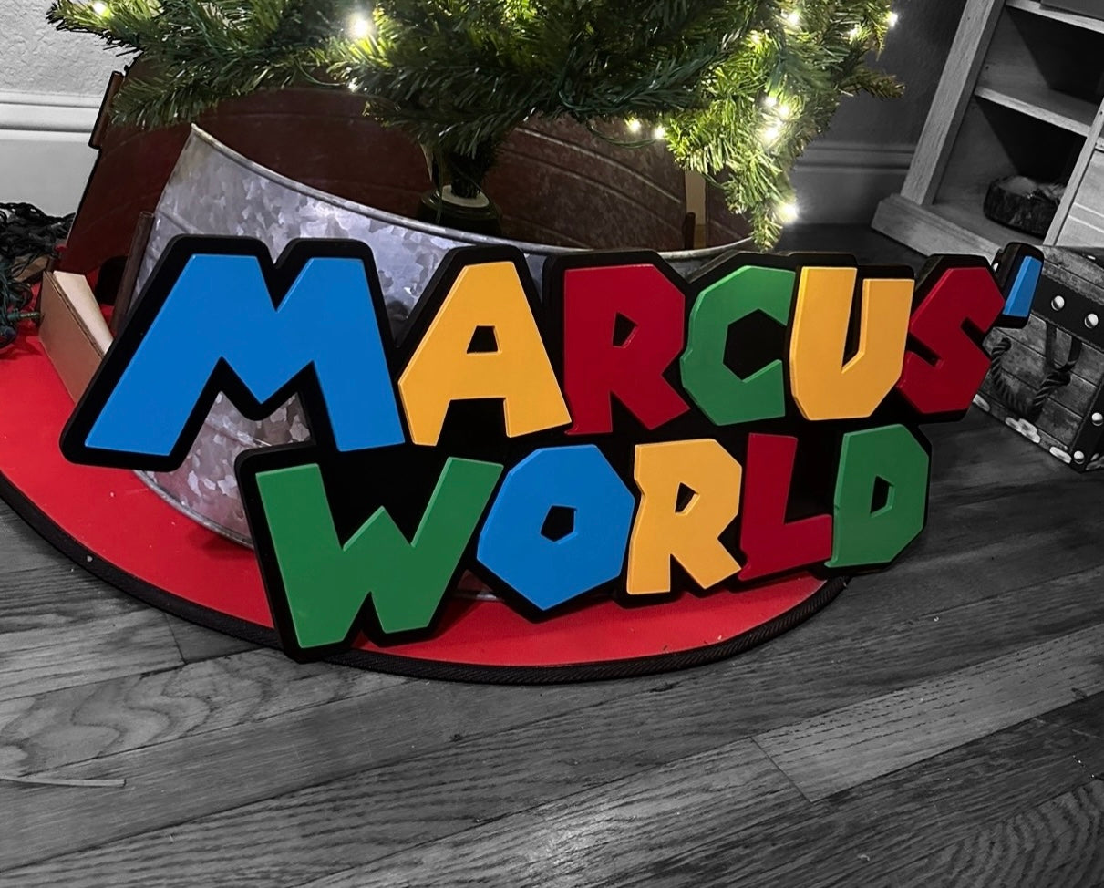 Super Mario Personalized Name Sign 3D Cutout