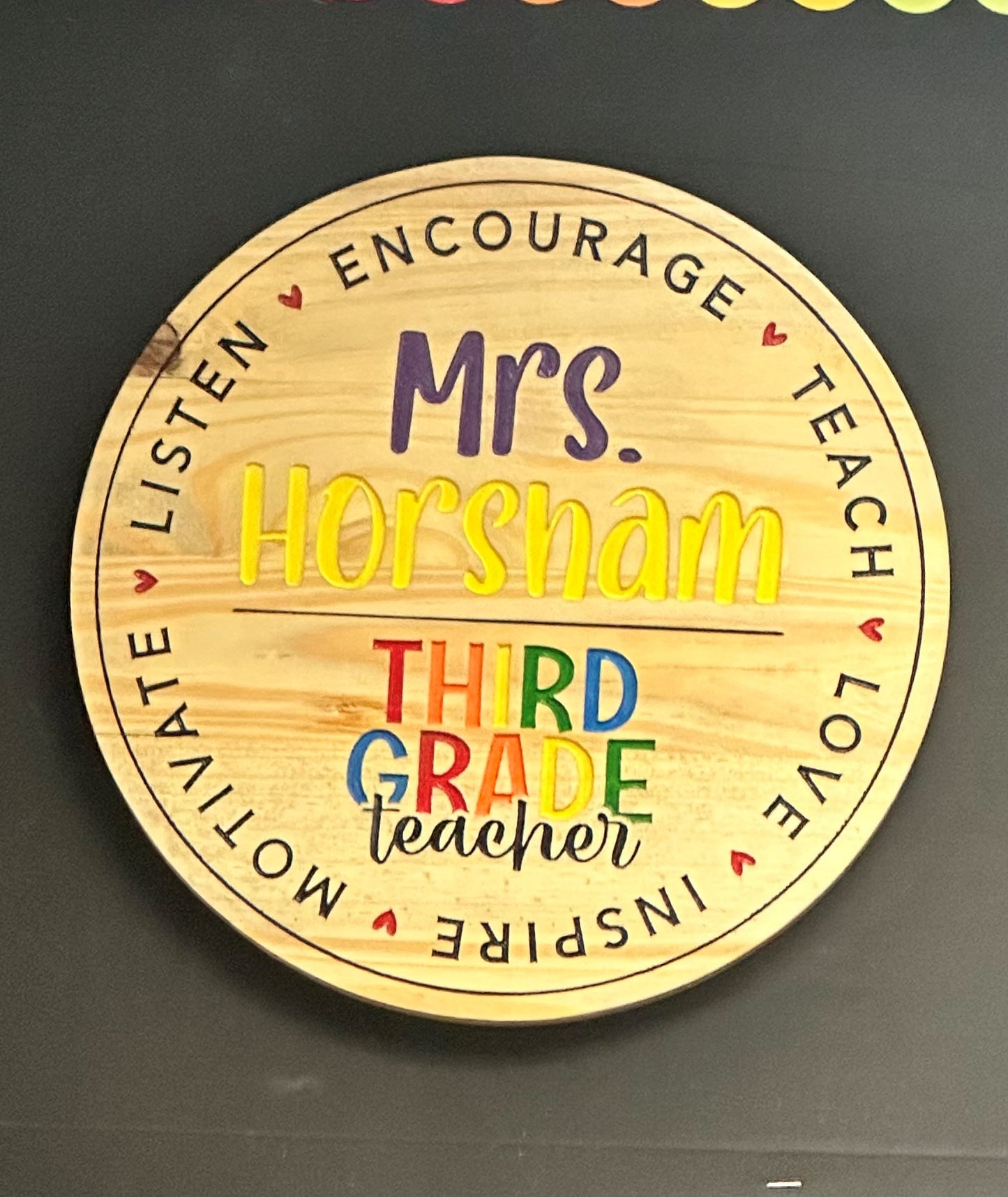 Custom Round Teacher Signs