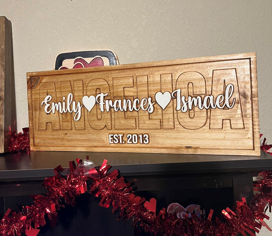 3D Layered Name Sign