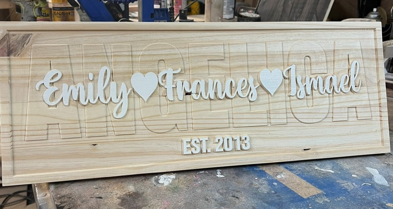 3D Layered Name Sign